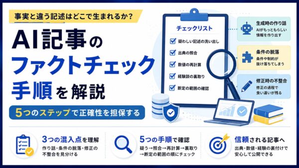 AI記事のファクトチェック手順｜事実と違う記述はどこで生まれるか