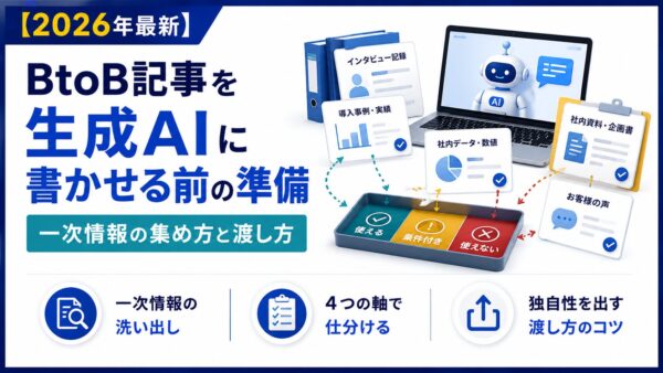 BtoB記事を生成AIに書かせる前の準備｜一次情報の集め方と渡し方