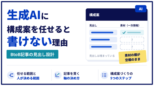 生成AIで構成案をつくると書けない｜BtoB記事の見出し設計