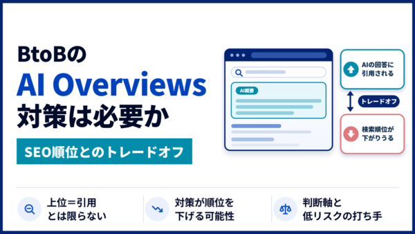 BtoB企業のAI Overviews対策は必要か｜SEO順位とのトレードオフから考える
